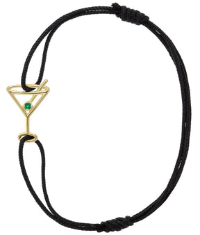BRACCIALE MARTINI CON SMERALDO E CORDINO NERO-Bracciali-ALIITA-Gioielleria Granarelli