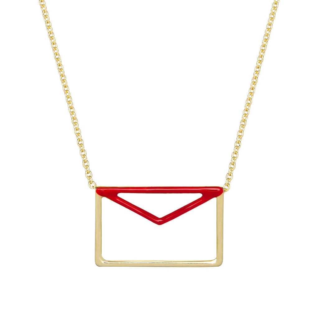 Collana Lettera Con Smalto Rosso-Girocolli-ALIITA-Gioielleria Granarelli