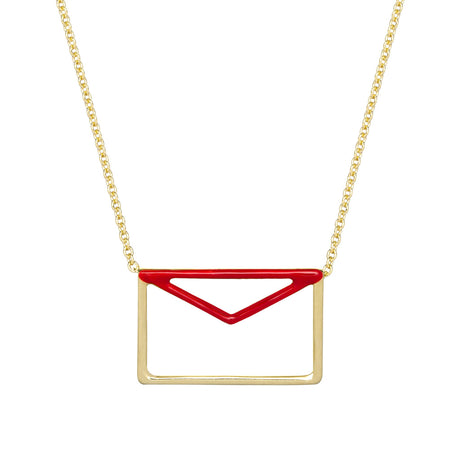 Collana Lettera Con Smalto Rosso-Girocolli-ALIITA-Gioielleria Granarelli