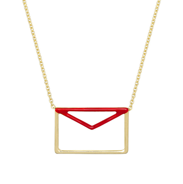 Collana Lettera Con Smalto Rosso-Girocolli-ALIITA-Gioielleria Granarelli