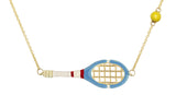 TENNIS PELOTA AZZURRO COLLANA