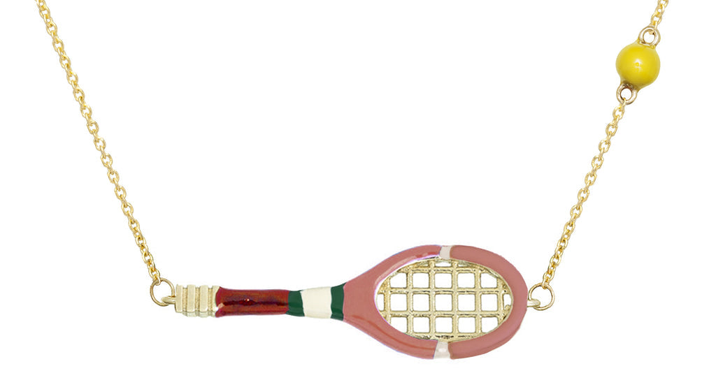 TENNIS RACCHETTA ROSA COLLANA