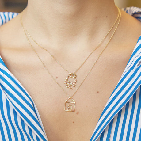 Collana Casa con Brillante-Girocolli-ALIITA-Gioielleria Granarelli
