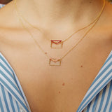 Collana Lettera Con Smalto Rosso-Girocolli-ALIITA-Gioielleria Granarelli