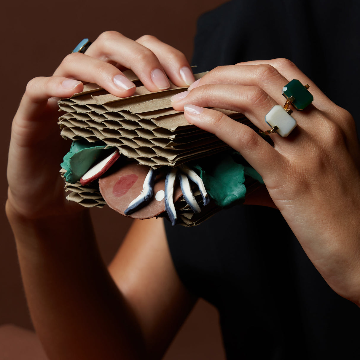 DECO SANDWICH GIADA VERDE E NERA ANELLO