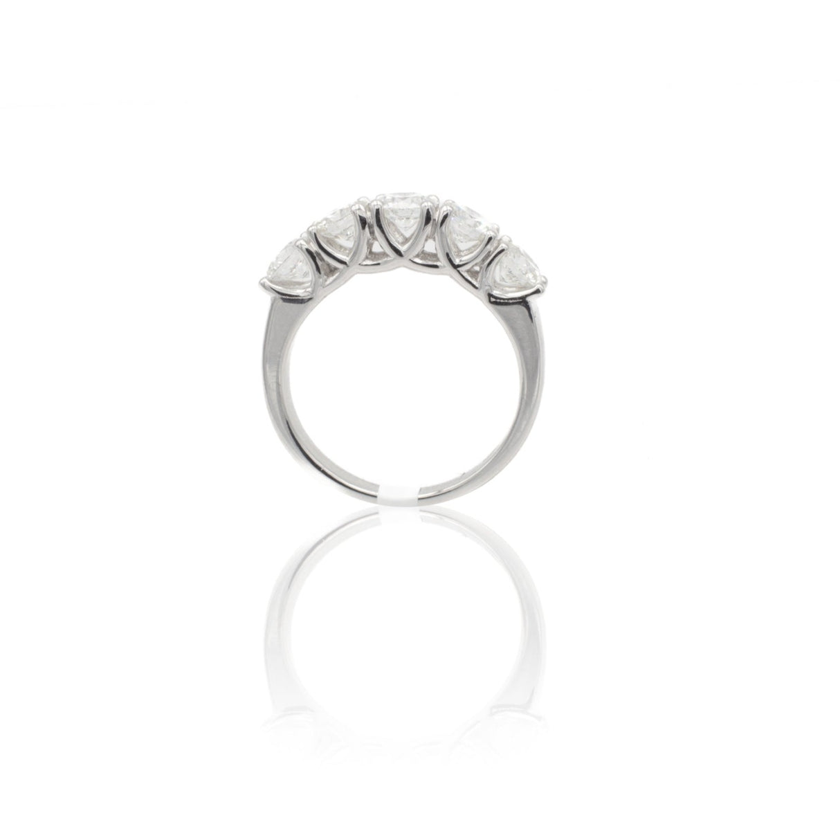 Anello Fedina di Diamanti Scalata 1,50kt in Oro Bianco