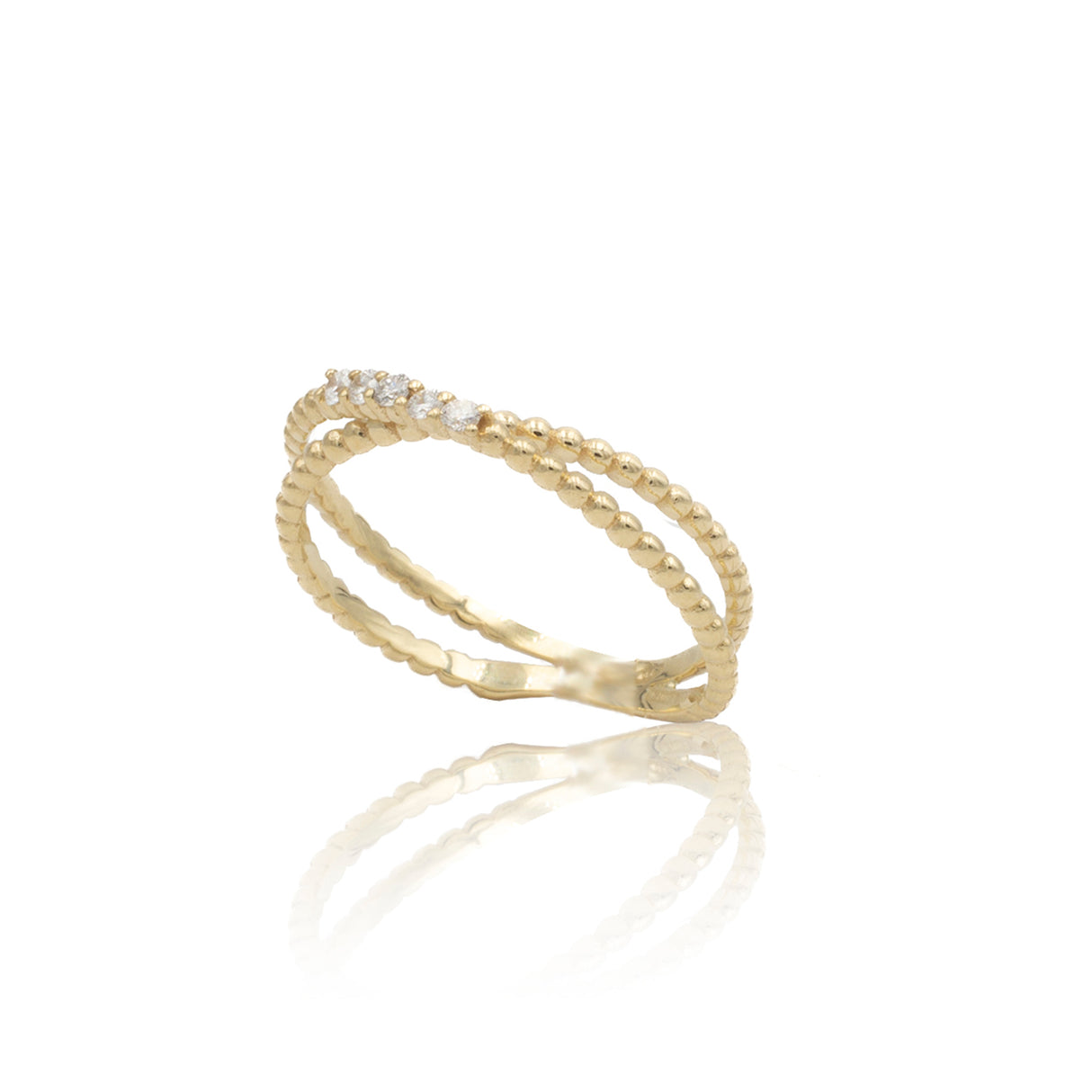 Sub -patellar thin ring with 5 diamonds