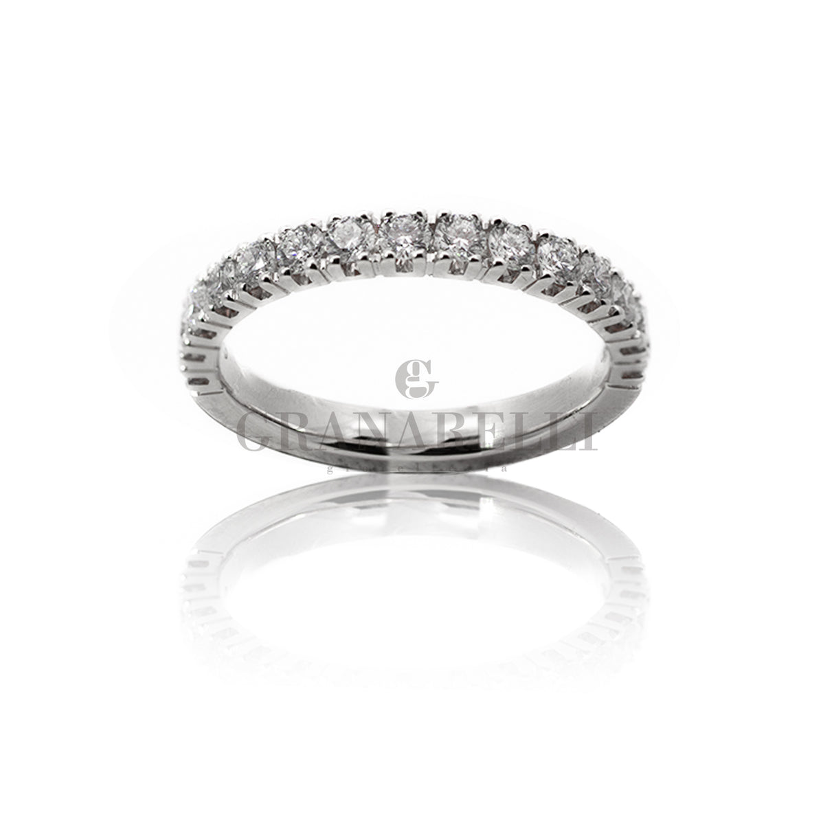 Anello Fedina Half Eternity Diamanti 0.60kt in oro bianco