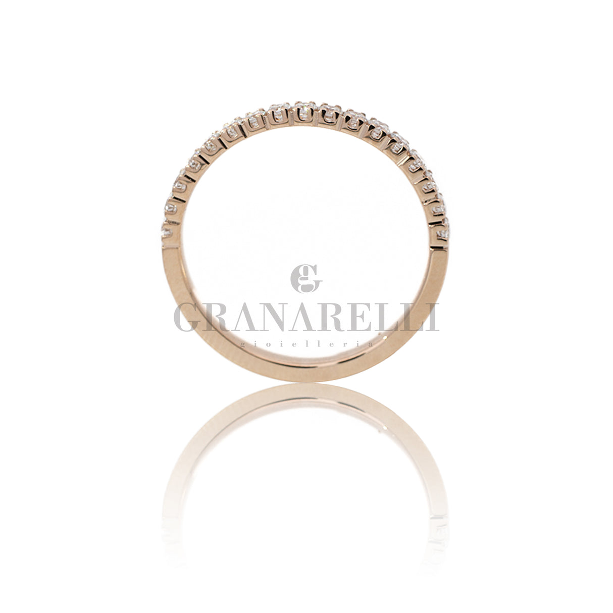 Anello Fedina Half Eternity Diamanti 0.33kt In Oro Rosa