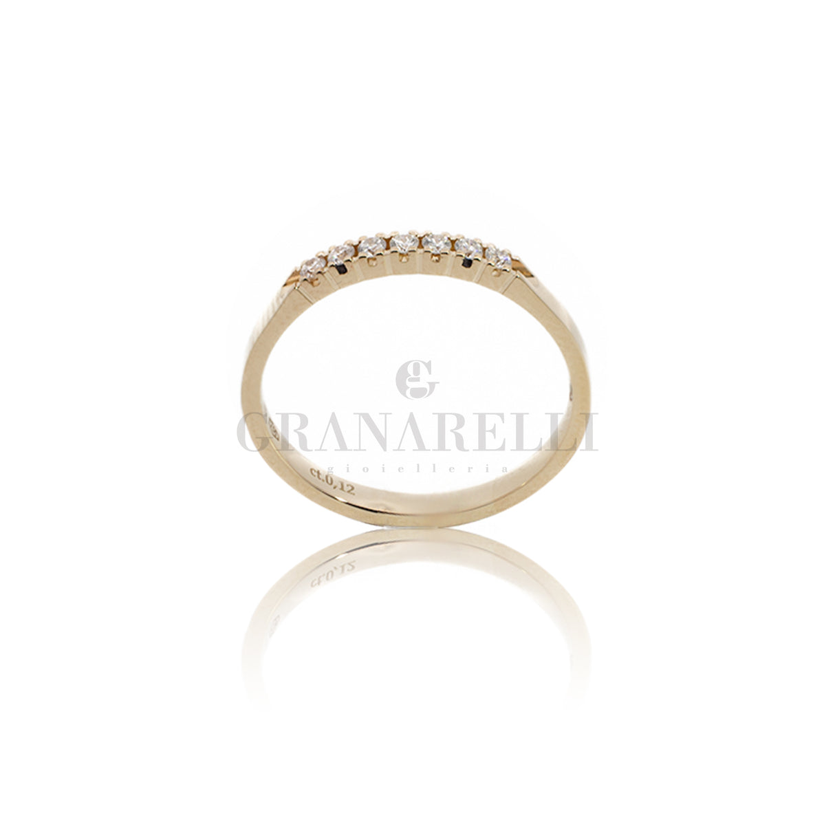 Anello Fedina 7 Pietre 0.12kt in oro giallo-Anelli-GRANARELLI-Gioielleria Granarelli