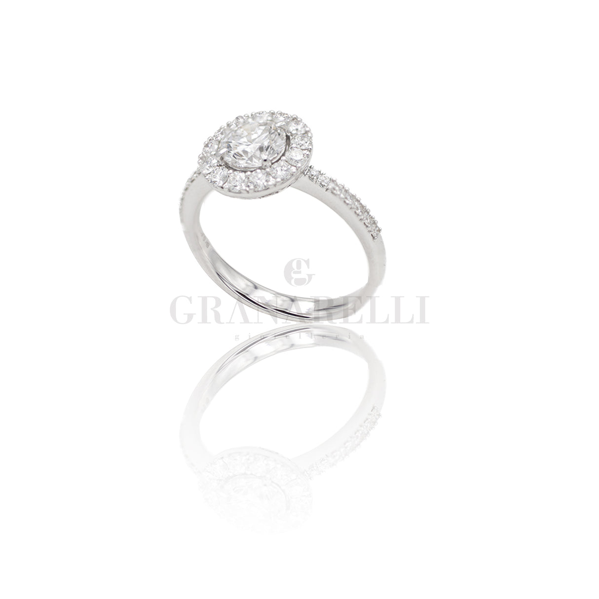Anello Halo Oro bianco e Diamanti 0.71 GIA