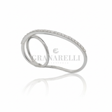 Anello a due dita in oro bianco