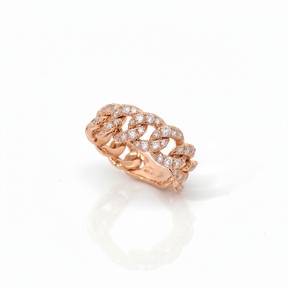 Anello catena pavé oro rosa