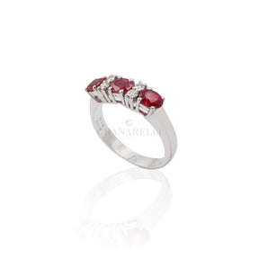 Anelli Anello Fedina Rubini e Diamanti Bianchi CRIVELLI