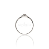Anello in Oro Bianco Con Contorno Di Diamanti-Anelli-CRIVELLI- [SKU] -Gioielleria Granarelli