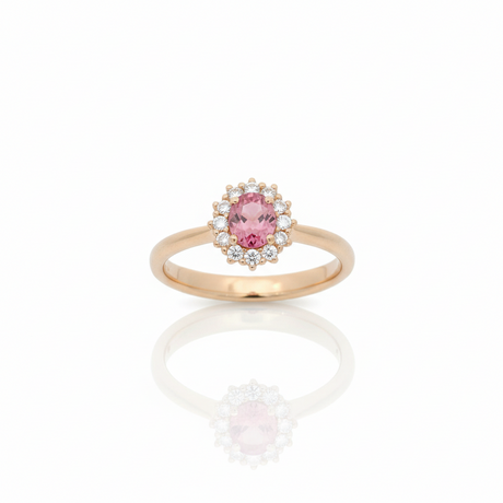 Ring pink sapphire rose gold clean