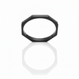Anello ottagonale nero liscio