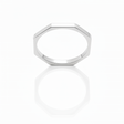 Anello ottagonale oro bianco liscio