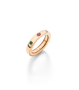 Anello Iconica Extra Slim Oro Rosa, Rubino, Zaffiro Blu e Smeraldo