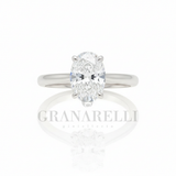 Anello in Oro Bianco con Diamante taglio Ovale 0.80kt GIA