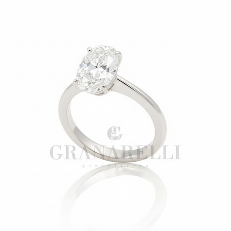Anello solitario diamante ovale orientamento corretto