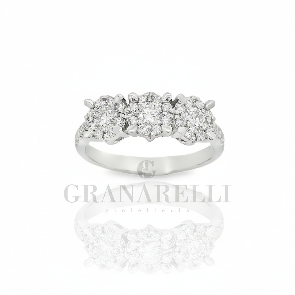 Anello Trilogy con logo Granarelli e riflesso