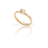 Anello con quadrato di Diamanti Oro Giallo
