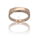 Anello con diamanti bianchi laterali  in oro rosa