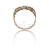 Anello con diamanti bianchi laterali  in oro rosa