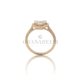 Solitary ring heart magic diamonds in rose gold
