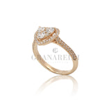 Solitary ring heart magic diamonds in rose gold