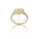 Lonely ring heart magic diamonds in yellow gold