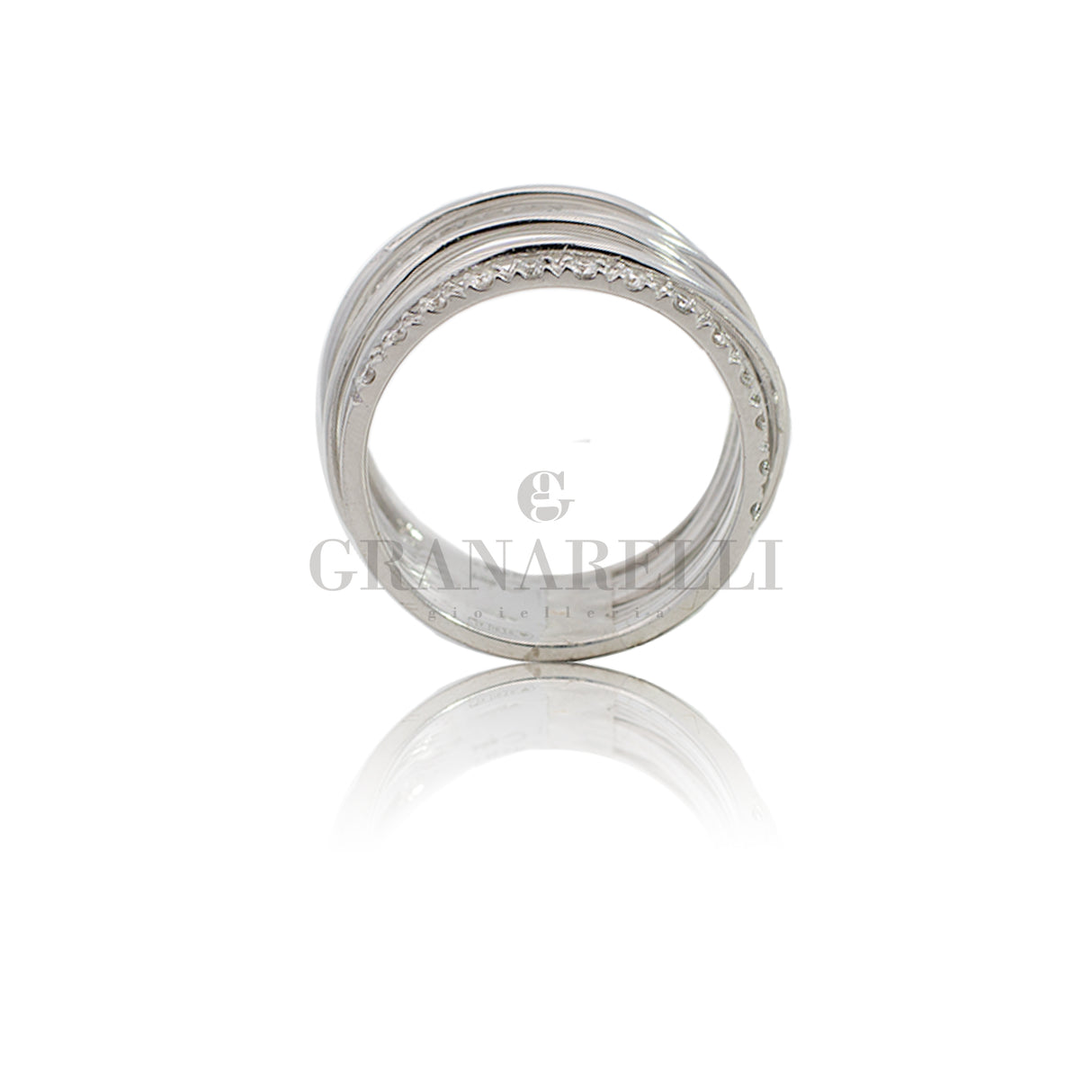 Multifile ring diamond in white gold