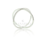Anello fedina incrocio di diamanti in Oro bianco