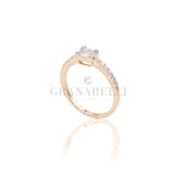 Lonely ring illusion in rose gold and diamonds