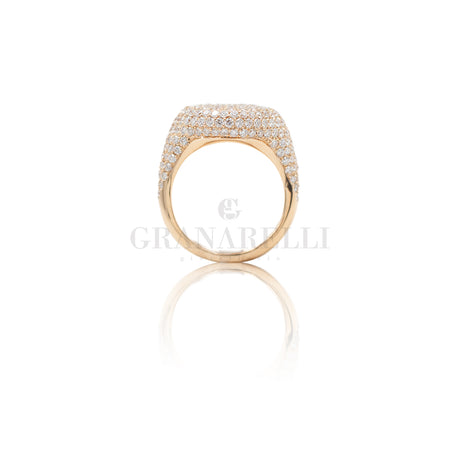 Anello Chevalier pavè di diamanti ovale in oro rosa-Anelli-CRIVELLI-Gioielleria Granarelli