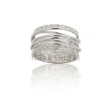 Multifile ring diamond in white gold
