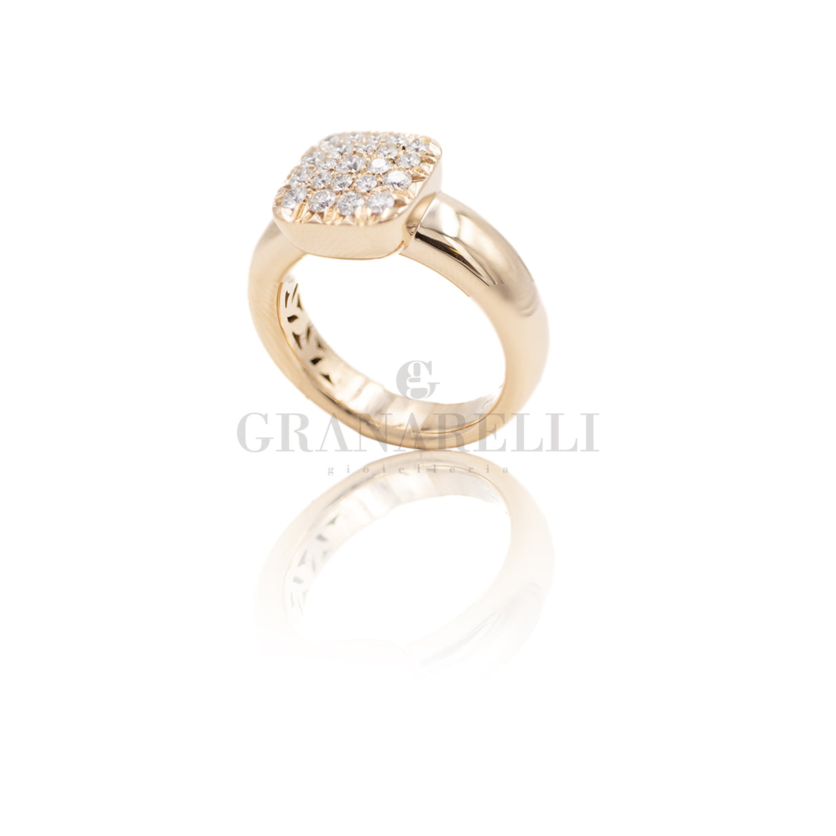 Osa gold pave plate ring