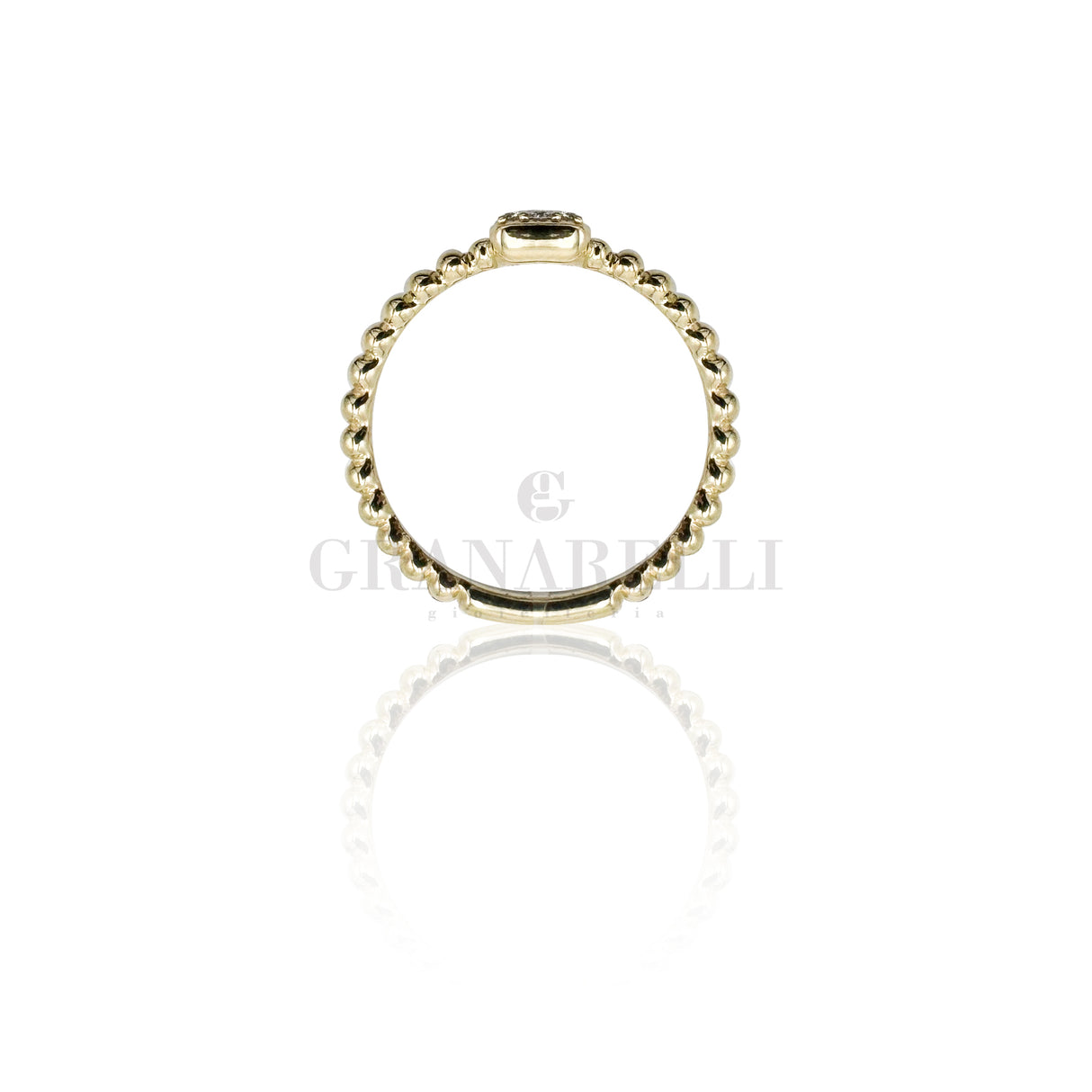 Anello bollicine con pavè in oro Giallo