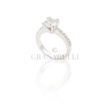 Anello 1.53kt e Diamanti in Oro Bianco
