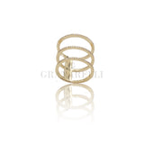 Anello tripla fedina di diamanti in Oro Giallo