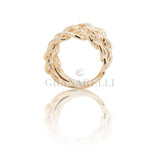Groumette band ring in rose gold and diamonds 0.70kt
