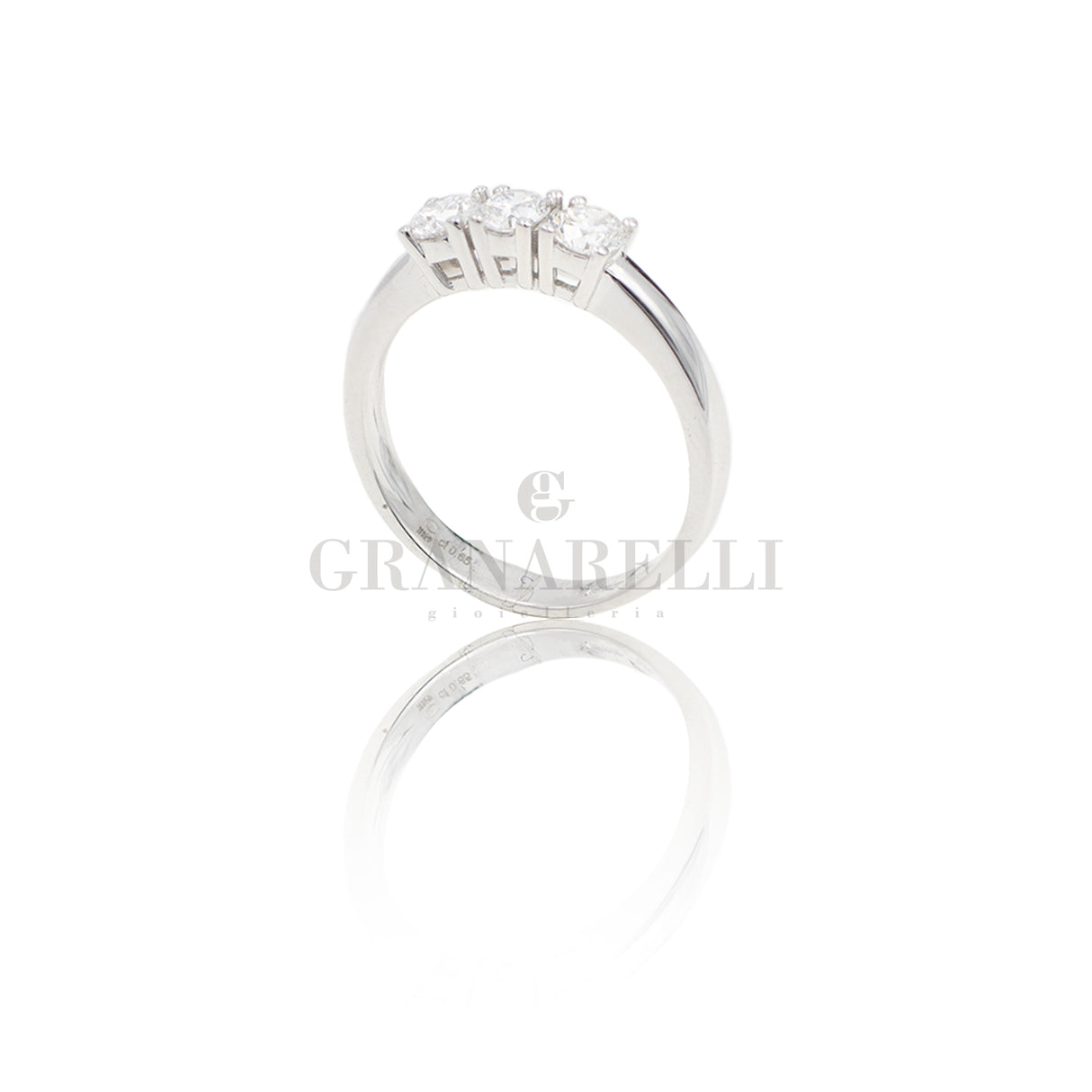 Anello trilogy 0.34kt in Oro bianco