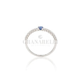 Anillo de anillo de oro rosa con 5 brillantes
