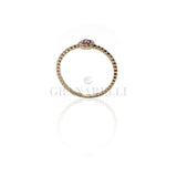 Anello punto luce diamante zaffiro rosa