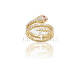 Anello Serpente Oro Giallo Rubini e Diamanti