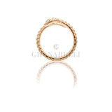 Anello Serpente Tubogas Oro Rosa Smeraldi e Diamanti