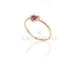 Anello Cuore Rubino e Diamanti in Oro Rosa
