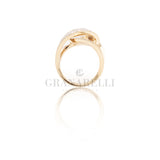 Anello Intrecciato Pavè in Oro Rosa