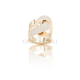 Anello Intrecciato Pavè in Oro Rosa